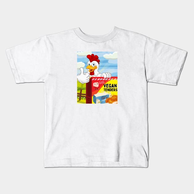 Vegan Tenders - Funny Plant Based Tofu Loving Chicken Kids T-Shirt by JAHudson